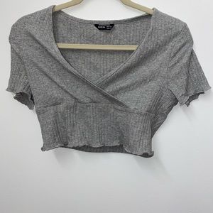 gray crop top